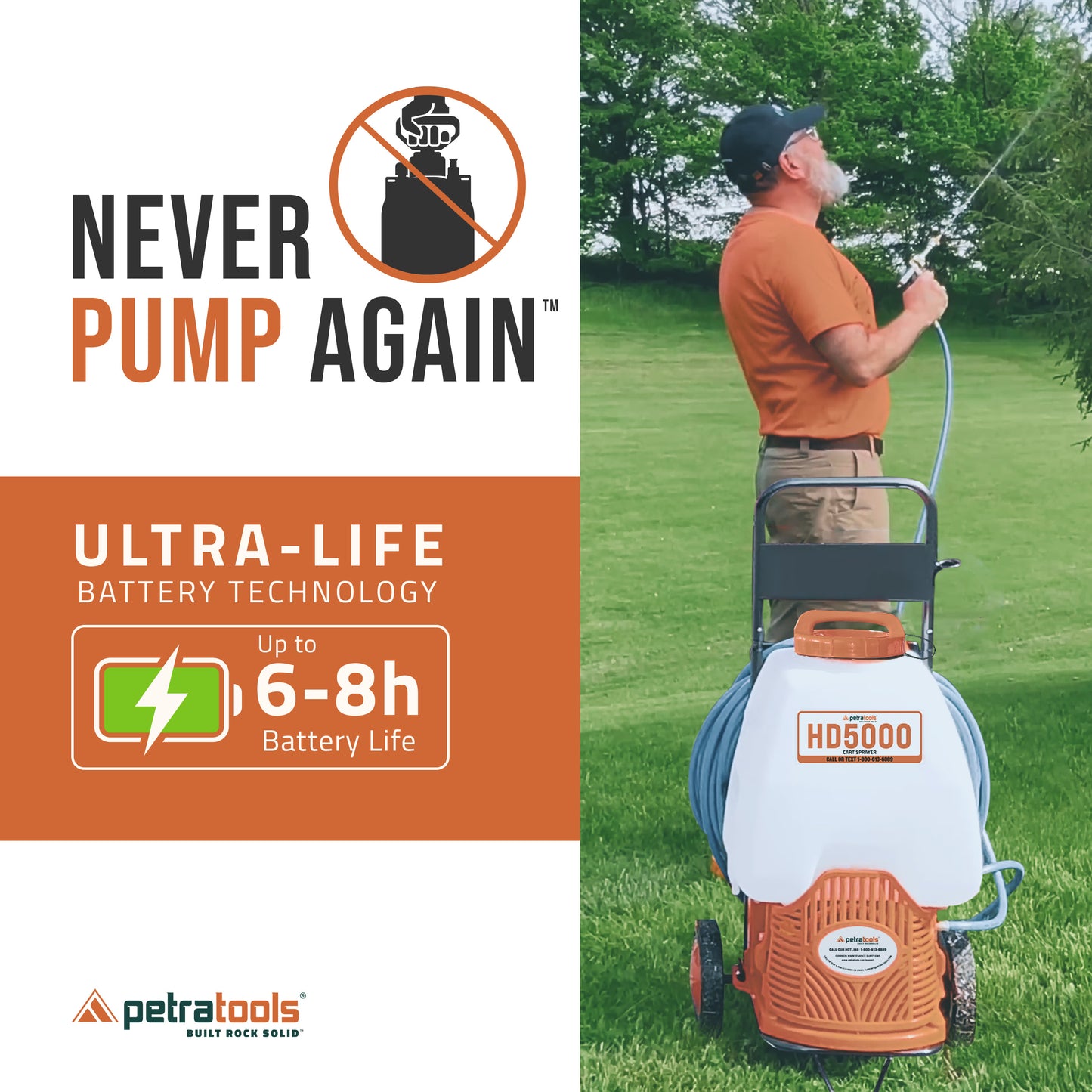 PetraTools Battery Cart Sprayer (6.5 Gallon) - HD5000