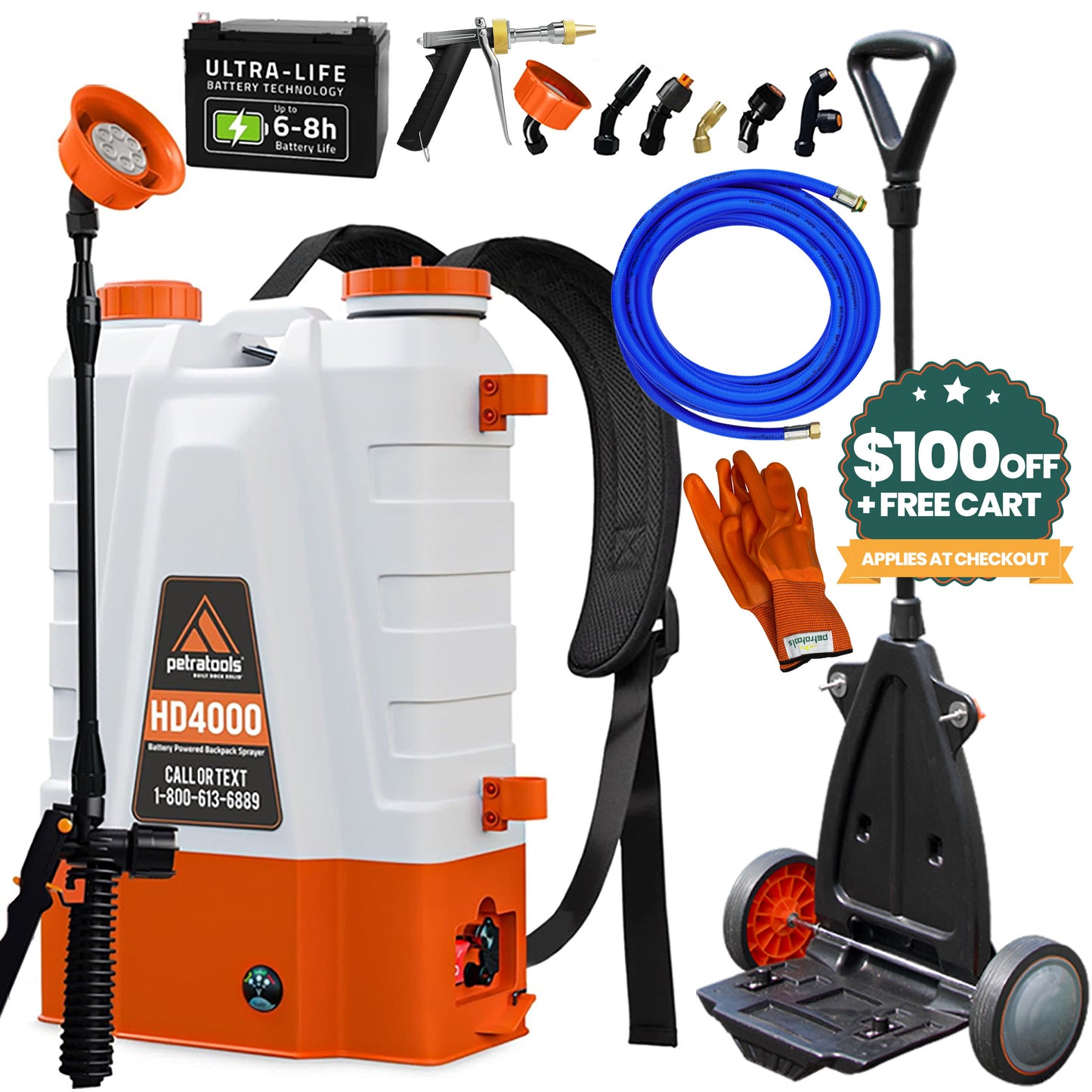 Petratools HD4000 Battery Powered Backpack Sprayer