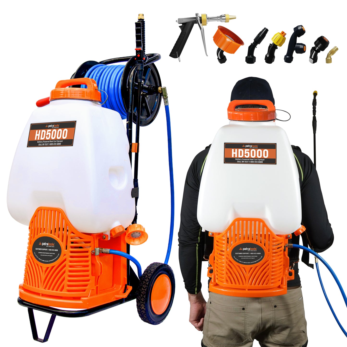 PetraTools Battery Cart Sprayer With Reel (6.5 Gallon) - HD5000 Pro