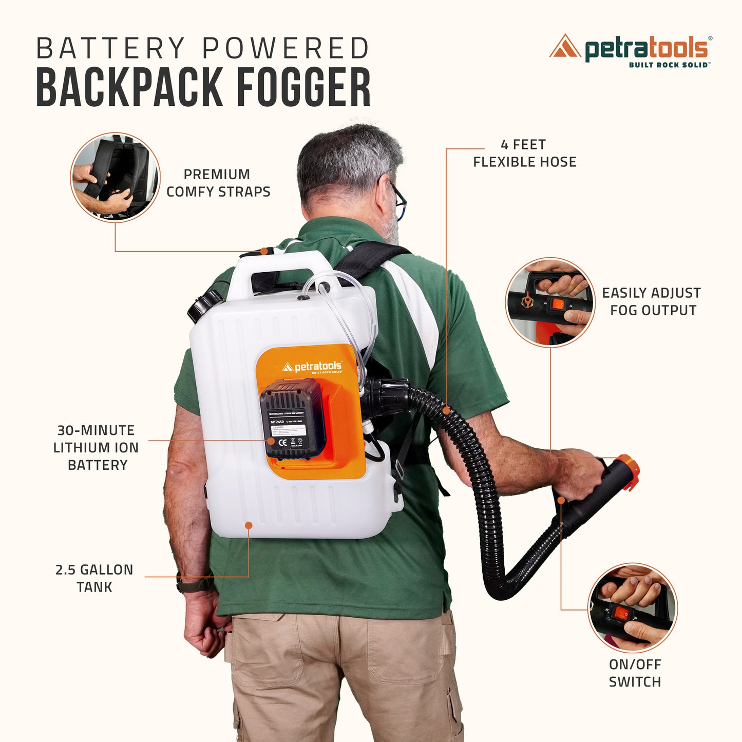 PetraTools Battery Backpack Fogger 2.6 Gallon