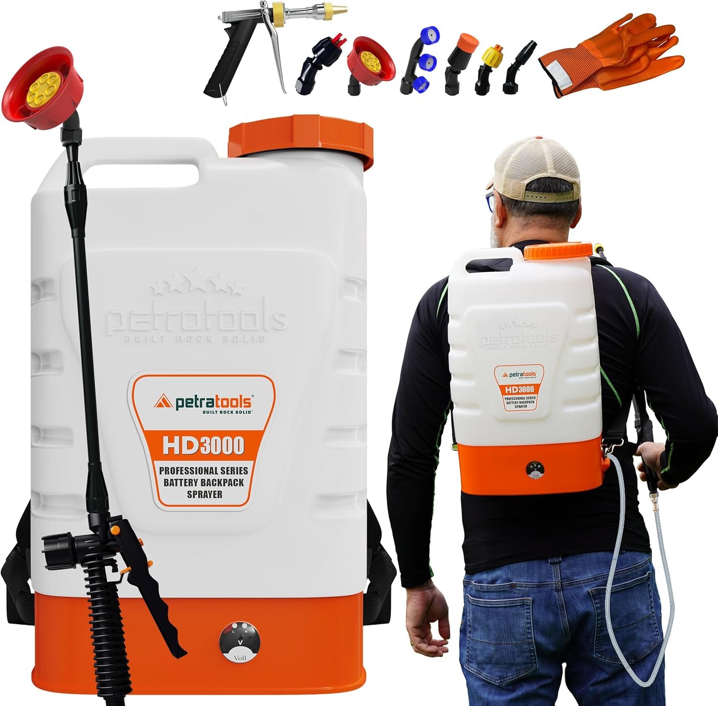 Petratools HD3000 Battery Powered Backpack Sprayer