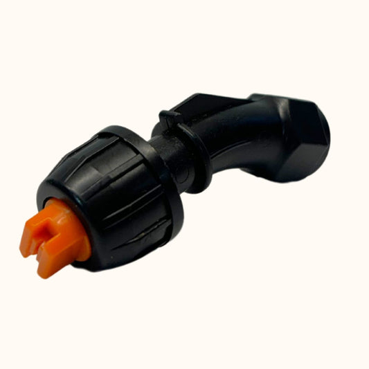 Black Flat Nozzle With Orange Spray Pattern Insert