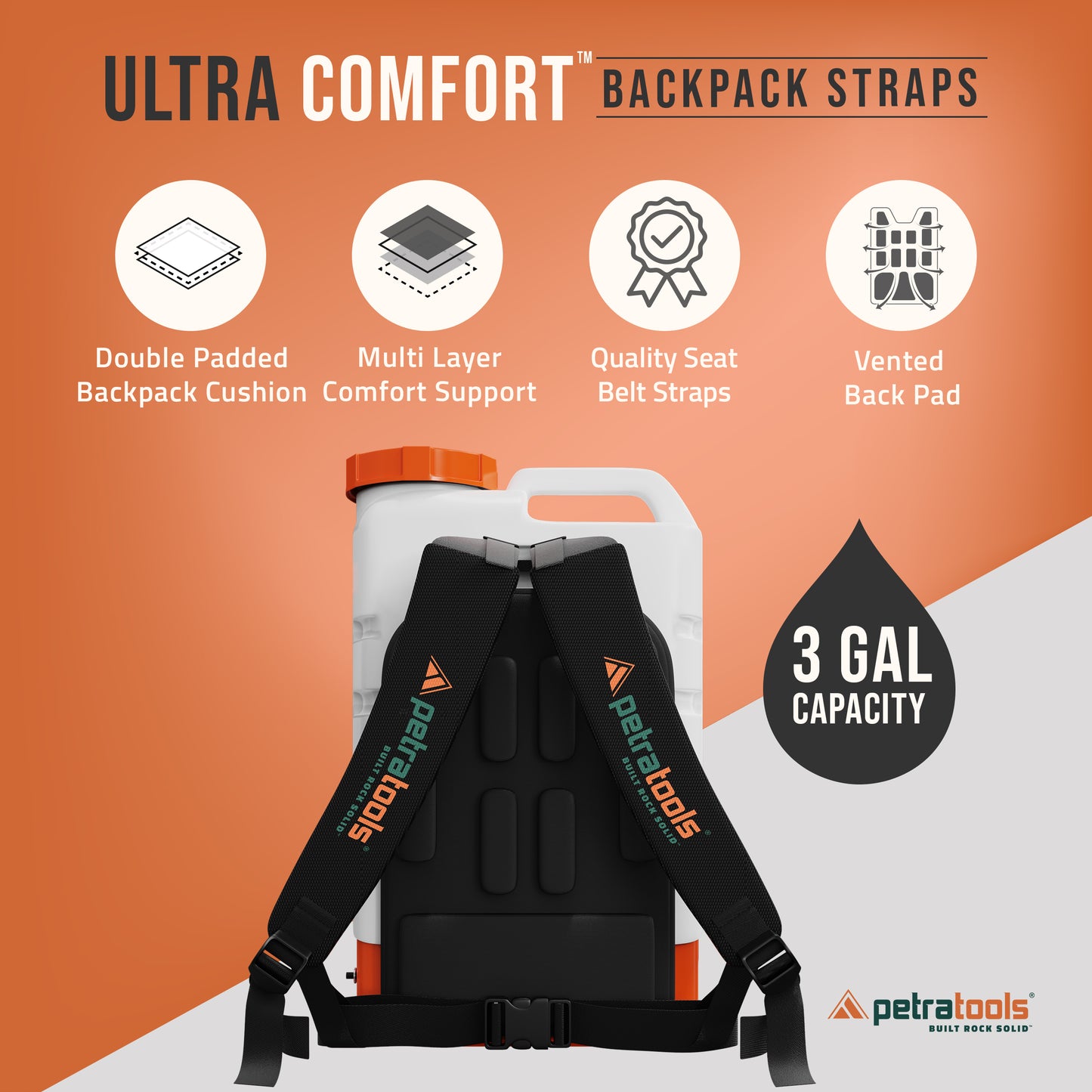 Petratools HD3000 Battery Powered Backpack Sprayer