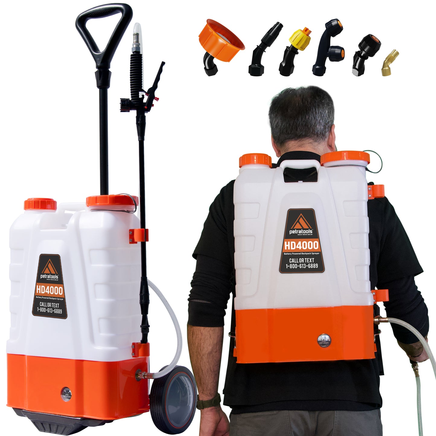 Petratools HD4000 2-IN-1 Battery Backpack & Cart Sprayer