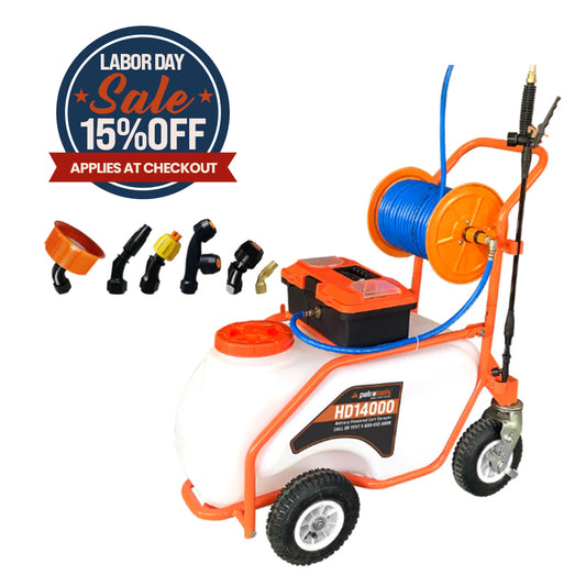 PETRATOOLS BATTERY CART SPRAYER (14 Gallon) HD14000
