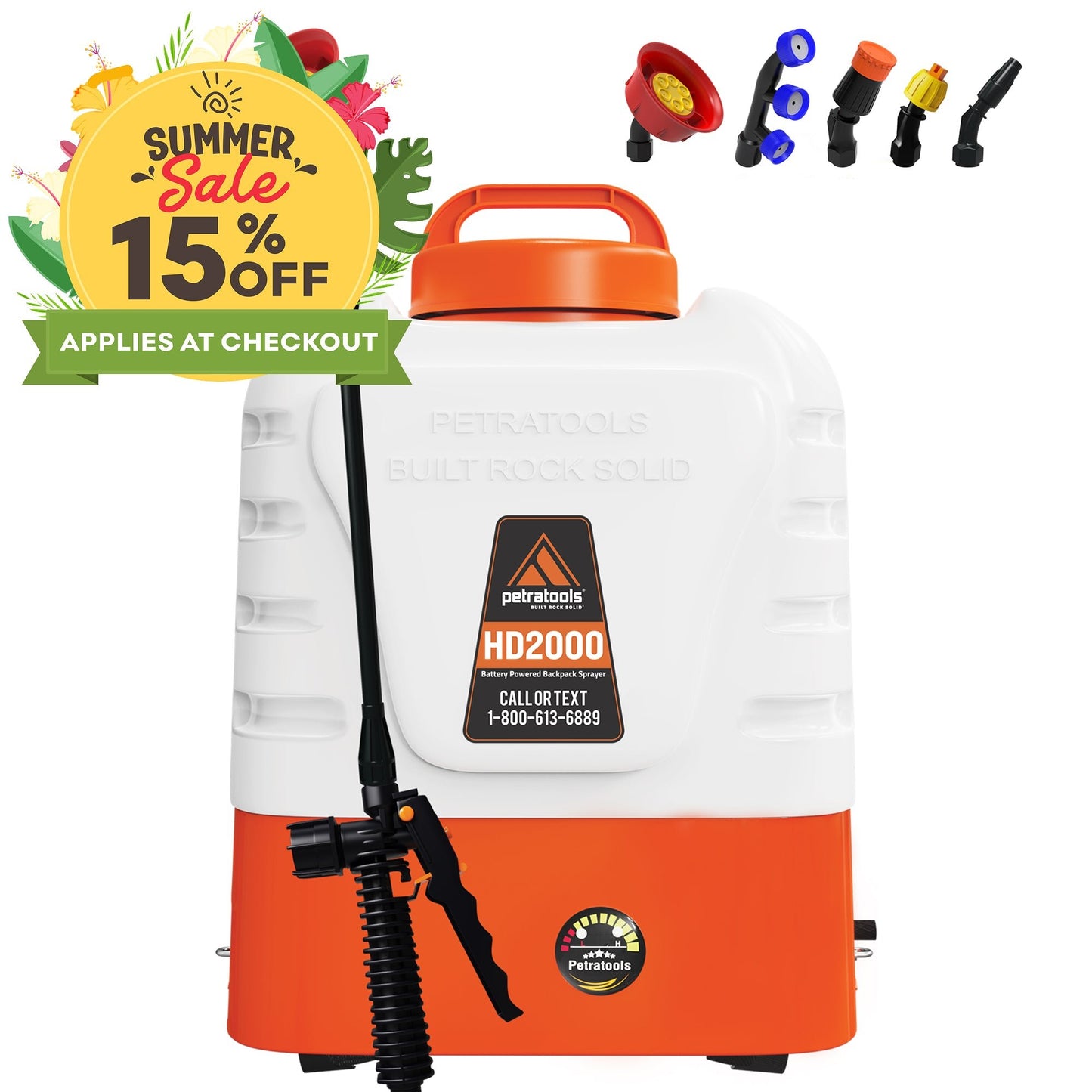 Petratools HD2000 Battery Powered Backpack Sprayer