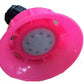 Pink shower nozzle that can go from a mist to a heavy shower flow by twisting the top of the nozzle